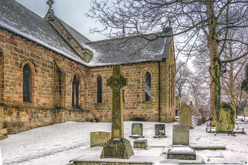 St.-Mary s-Church-Ponteland-Cemetry-5449 
 Keywords: Cemetry, Ponteland, Snow, St. Mary's Church, Trees, Village, Winter