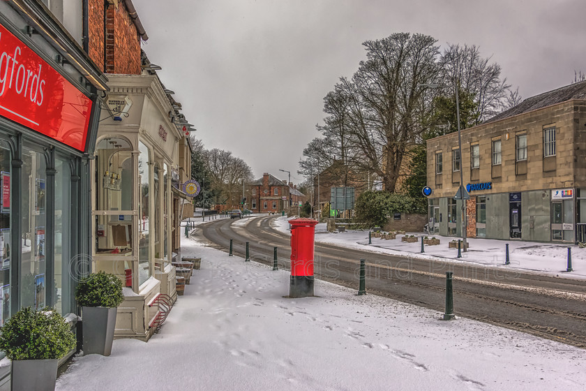 Ponteland-Main-Street-Snow-5675-Xmas-Card-2018 
 Keywords: 2018, Main Street, March, Ponteland, Village, Winter, Ponteland Collection, Snow, Red, Post Box, Road, Footprints,